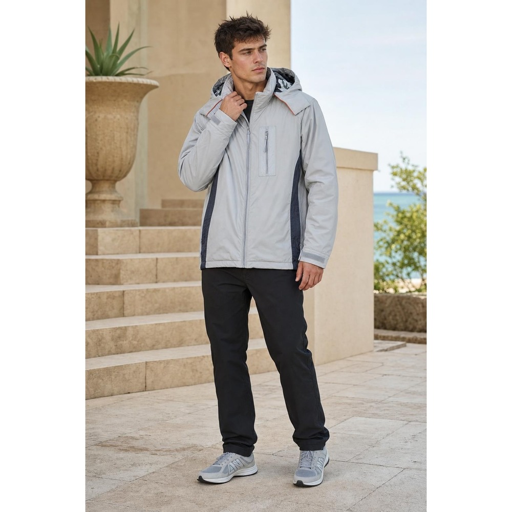 American Eagle Performance Ski Jacket Men's M Gray Hooded Insulated‎ Coat Camo